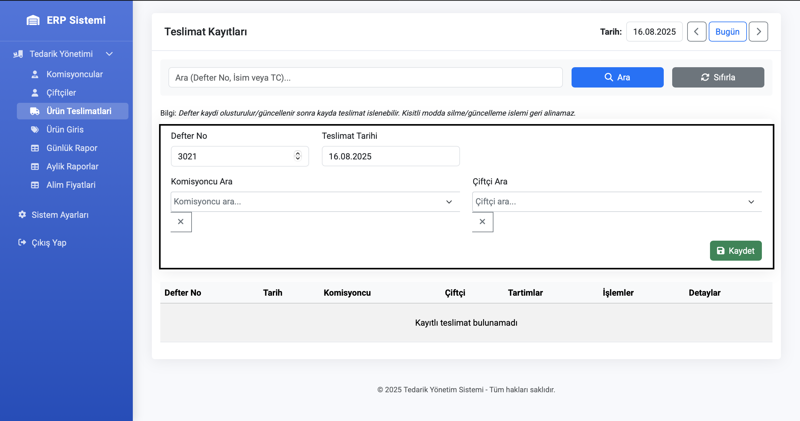 Ürün Teslimatları
